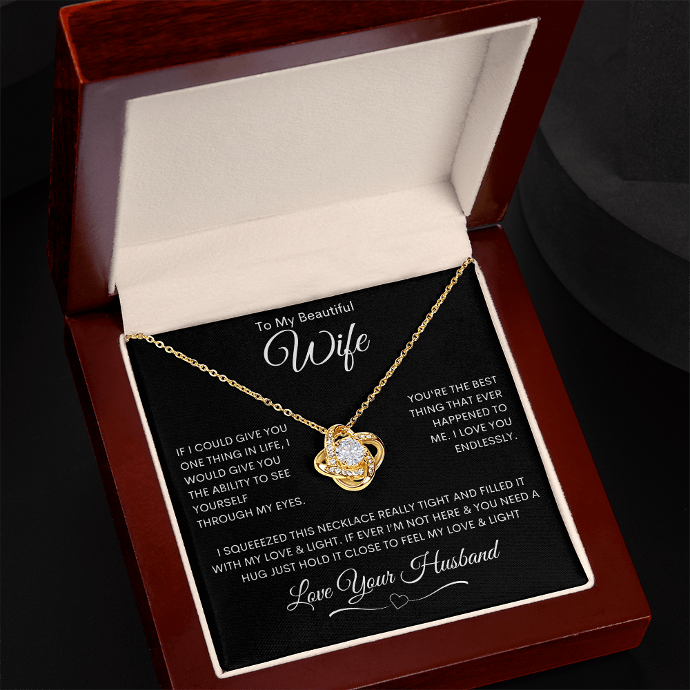 To My Beautiful Wife - Love Knot Necklace