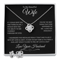 To My Beautiful Wife - Love Knot Necklace & Earring Set