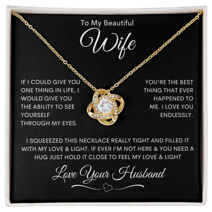 To My Beautiful Wife - Love Knot Necklace
