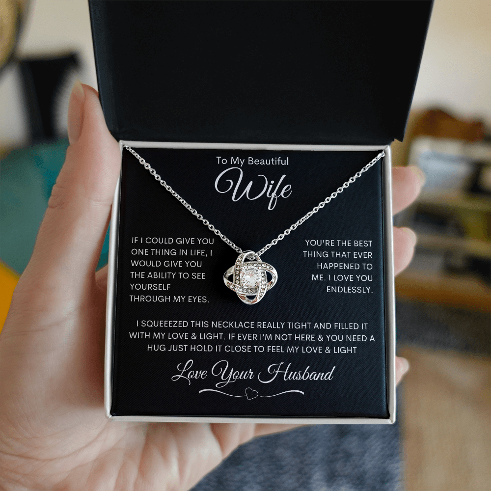 To My Beautiful Wife - Love Knot Necklace