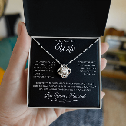 To My Beautiful Wife - Love Knot Necklace