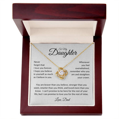 Love Knot Necklace - To Daughter from Dad