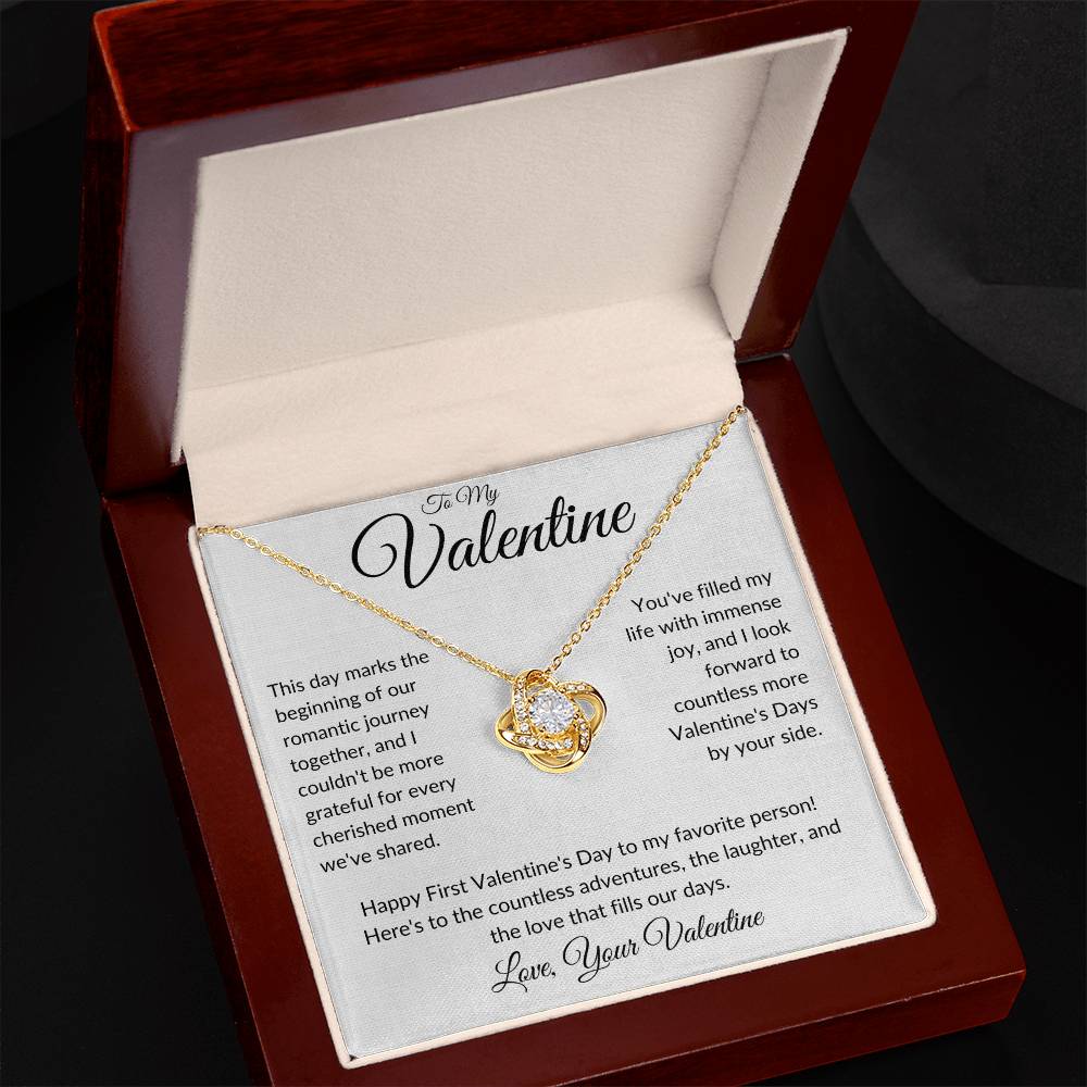 First Valentine's Day - Love Knot Necklace