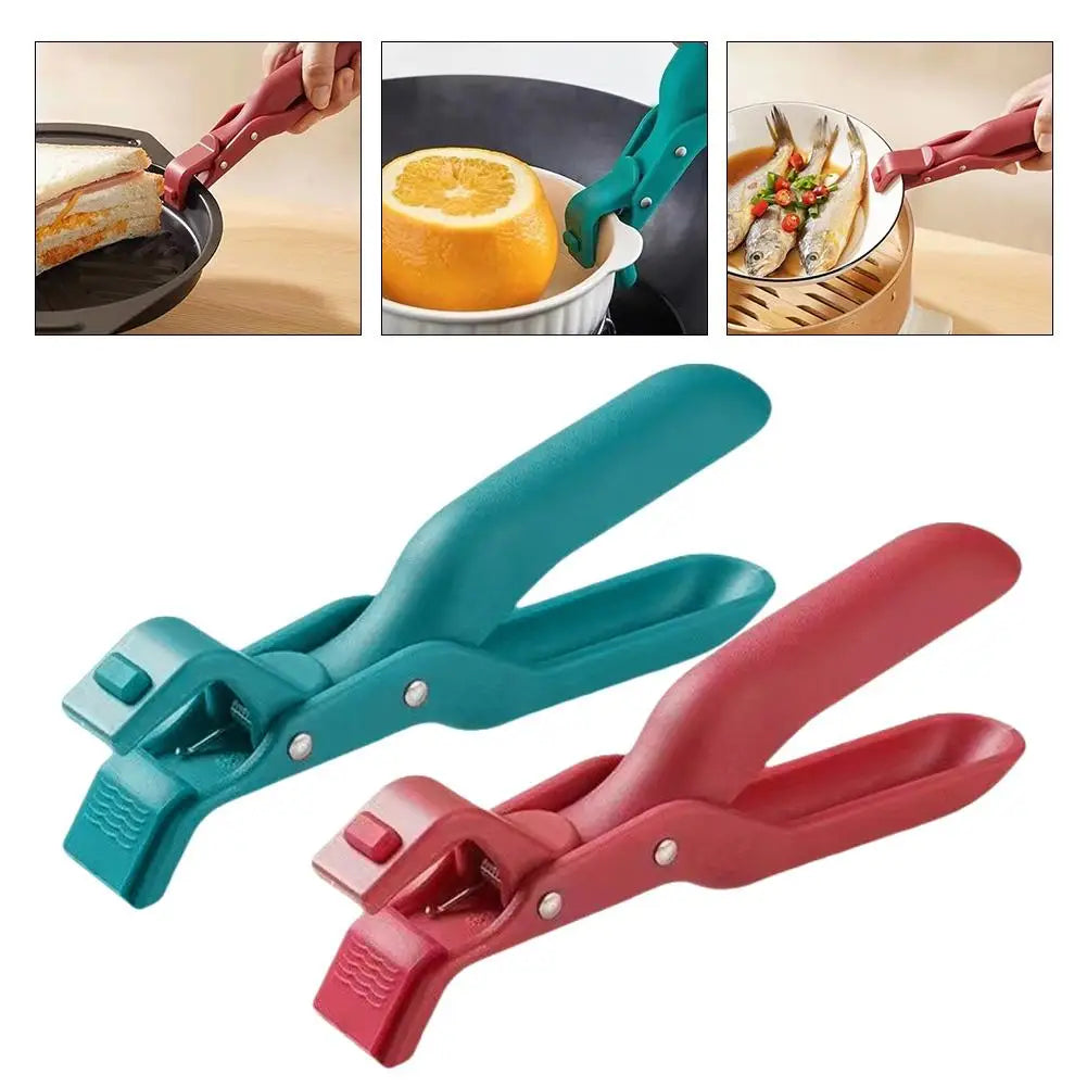 Anti-Scalding Dish Plate Gripper Clips Tongs Clamp Holder for Moving Hot Plate or Bowls Out from Pot Microwave Oven 1/2Pcs